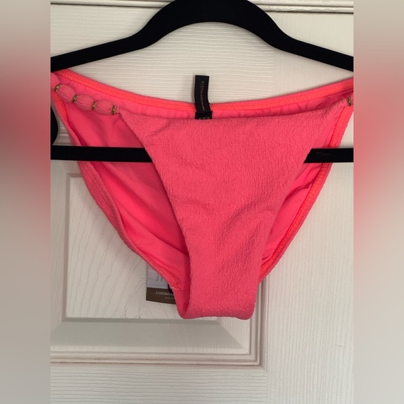 VIX - FIRENZE CAPRI CLOQUÉ TRIANGLE BIKINI TOP & FIRENZE BEADS BOTTOMS IN CORAL - Picture 7 of 12